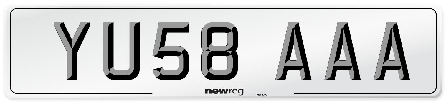 YU58 AAA Number Plate from New Reg